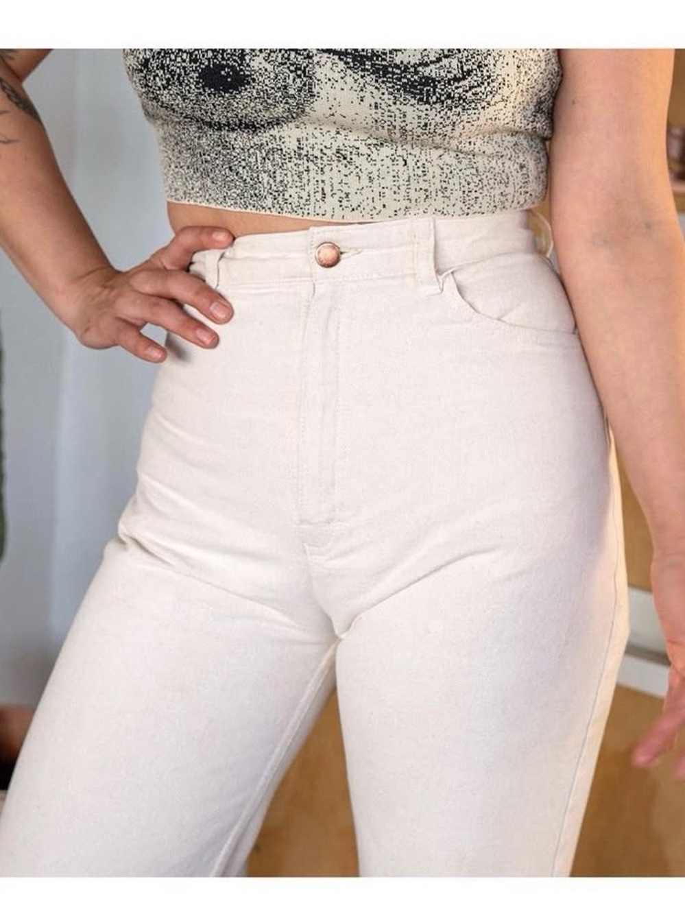 Indigo Prophet High Pope Cream Jeans